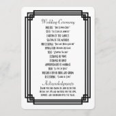 Einfache Hochzeitsprogramme in Weiß und Schwarz Programm (Rückseite)