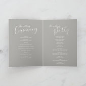 Einfache Hochzeitsprogramme mit mittlerer grauer S Programm (Innenseite)