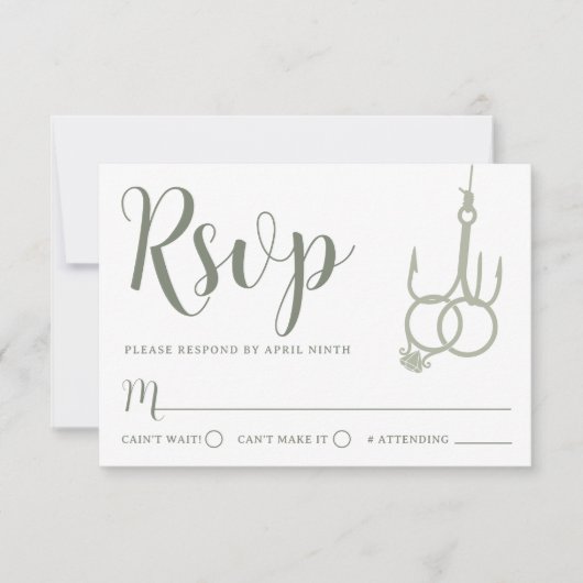 Einfache Hochzeitsramme RSVP Card Sage Karte (Vorderseite)