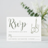 Einfache Hochzeitsramme RSVP Card Sage Karte (Stehend Vorderseite)