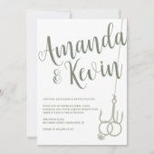 Einfache Hochzeitsramme Sage Moss Green Einladung (Vorderseite)
