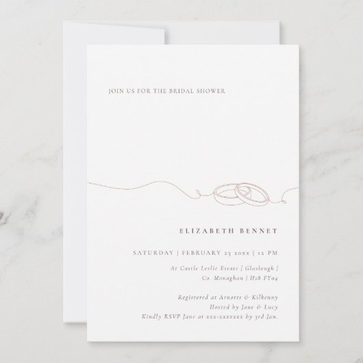 Einfache Hochzeitsraten | Rosa Brautparty Einladung (Vorderseite)