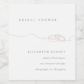 Einfache Hochzeitsraten | Rosa Brautparty Weinetikett (Einzelnes Label)