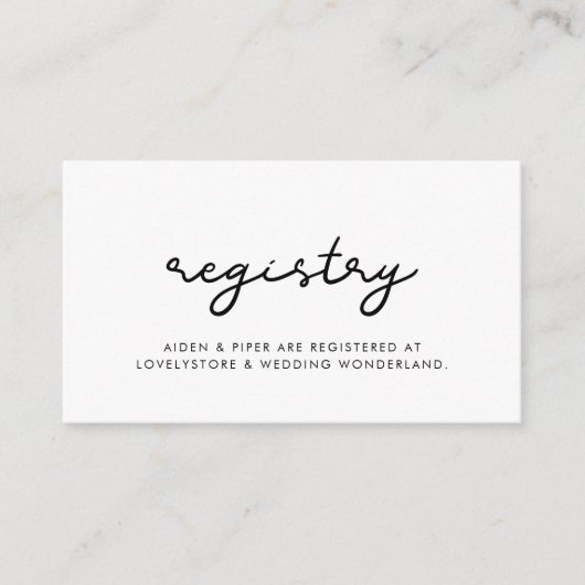 Einfache Hochzeitsregisterkarte Begleitkarte (Vorderseite)