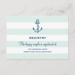 Einfache Hochzeitsregistrierung für Marineanker un Begleitkarte