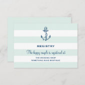 Einfache Hochzeitsregistrierung für Marineanker un Begleitkarte (Vorne/Hinten)