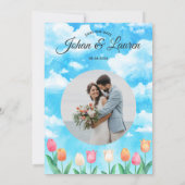 Einfache Hochzeitsreise in Wasserfarbe Einladung (Rückseite)