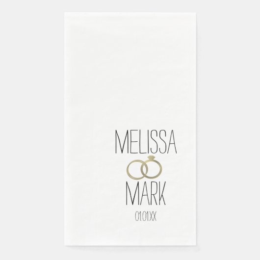 Einfache Hochzeitsring-Imitate Gold Rings Serviette (Vorderseite)