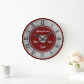 Einfache Hochzeitsringe passen Silver-Jubiläum an Große Wanduhr (Zuhause)