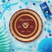 Einfache Hochzeitsrings anpassen Gold Jubiläum Pappteller (Party)