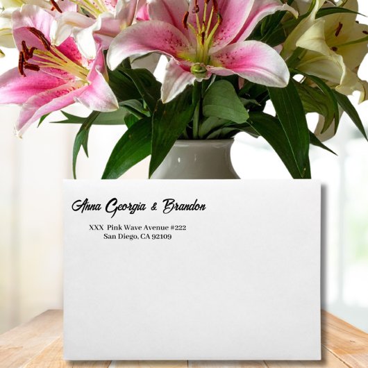 Einfache Hochzeitsrücksendeadresse Selbstfärbender Permastempel