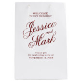 Einfache Hochzeitsschrift für Burgund Mittlere Geschenktüte (Vorderseite)