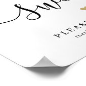 Einfache Hochzeitsschrift Liebe ist ein süßes Zeic Poster (Ecke)