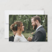 Einfache Hochzeitsschrift mit Monogramm und QR-Cod Dankeskarte (Vorderseite)