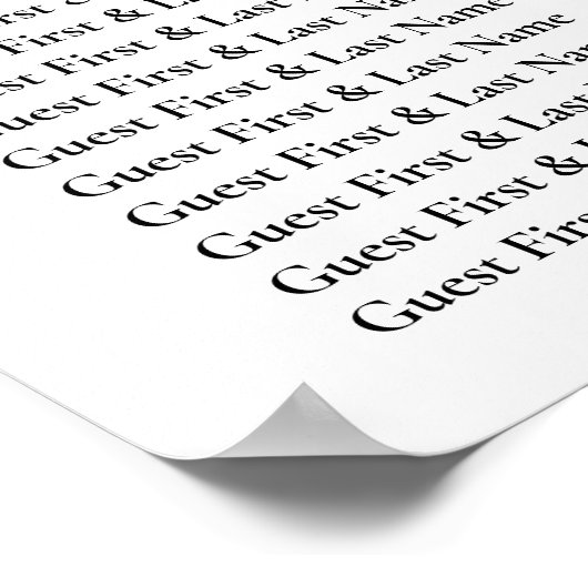 Einfache Hochzeitssitze am sechzehnten Tisch Poster (Ecke)