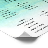 Einfache Hochzeitssitzkarte. Poster (Ecke)