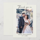 Einfache Hochzeitsskriptkalligrafie Dankeskarte (Vorne/Hinten)