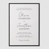 Einfache Hochzeitsskriptur am Schwarzen Platz Pergament Einladungen (Vorderseite)