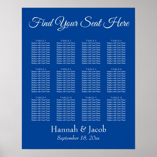 Einfache Hochzeitsstiftung in Deep Blue Poster (Vorne)