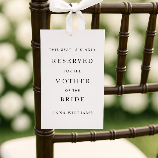 Einfache Hochzeitsstuhlmarke, Sitzmarke, Einladung