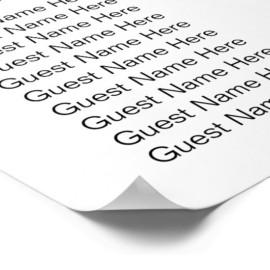 Einfache Hochzeitstabelle | Poster (Ecke)