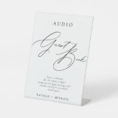 Einfache Hochzeitstelefonie Voicemail Audio Gästeb Sockelschild (Vorderseite)