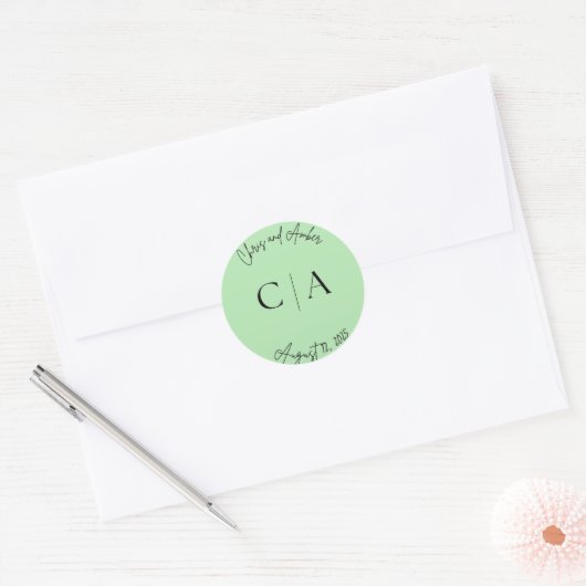Einfache Hochzeitsticker Runder Aufkleber (Umschlag)