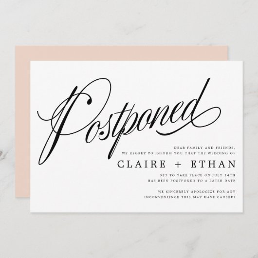 Einfache Hochzeitstiftung Einladung (Vorne/Hinten)