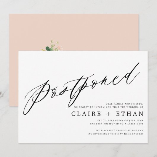 Einfache Hochzeitstiftung Einladung (Vorne/Hinten)