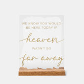 Einfache Hochzeitstisch Acrylschild (Vorderseite)