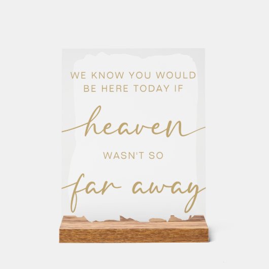 Einfache Hochzeitstisch Acrylschild (Vorderseite)