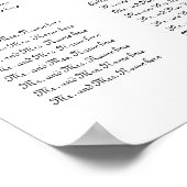 Einfache Hochzeitstisch mit Skript, elegant Poster (Ecke)