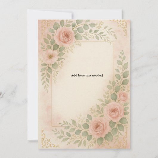 Einfache Hochzeitsvorlage Einladung (Rückseite)