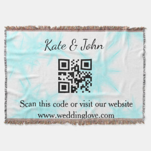 Einfache Hochzeitswebsite, q r Code Throw Blanket Decke