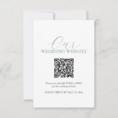 Einfache Hochzeitswebsite RSVP Card mit QR Code Einladung (Vorderseite)