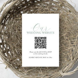 Einfache Hochzeitswebsite RSVP Card mit QR Code Einladung