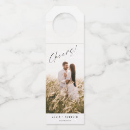 Einfache Hochzeitswein - Foto Flaschenanhänger
