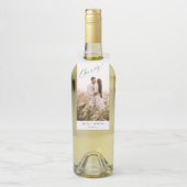 Einfache Hochzeitswein - Foto Flaschenanhänger (Auf Flasche)