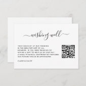 Einfache Hochzeitswünsche mit QR-Code Begleitkarte (Vorne/Hinten)