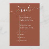 Einfache Hochzeitzeitstudie Terracotta QR-Code Begleitkarte (Vorderseite)