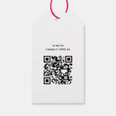 Einfache Holly Berries QR Code Corporate Holiday Geschenkanhänger (Rückseite)
