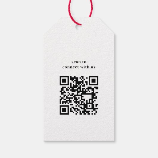 Einfache Holly Berries QR Code Corporate Holiday Geschenkanhänger (Rückseite)