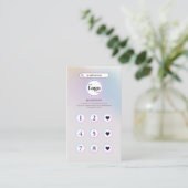 Einfache Holographic Pastel Instagram Loyalty Card Visitenkarte (Stehend Vorderseite)