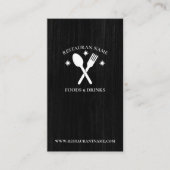 Einfache Holz Texturierte Restaurant Logo rustikal Visitenkarte (Vorderseite)