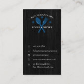 Einfache Holz Texturierte Restaurant Logo rustikal Visitenkarte (Rückseite)