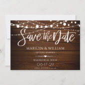 Einfache Holz- und Streichellichter Rustikale Hoch Save The Date (Vorderseite)