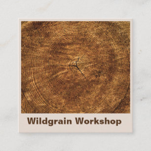 Einfache Holzschnitzer Jährliche Rings Brown Artis Quadratische Visitenkarte