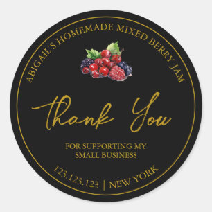 Einfache homemade Mixed Berry Jam Danke Label Runder Aufkleber