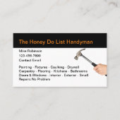 Einfache Honey Do Handyman-Visitenkarten Visitenkarte (Vorderseite)