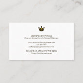 Einfache Honeycomb Crown Queen Bee Visitenkarte (Rückseite)